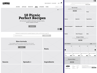 Delallo Homepage Wireframe