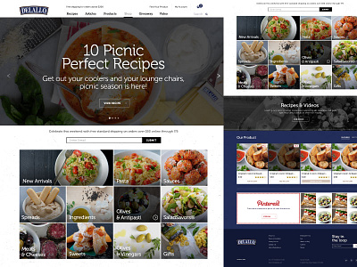 Delallo Homepage Website Design delallo design ecommerce food noticed products recipes website