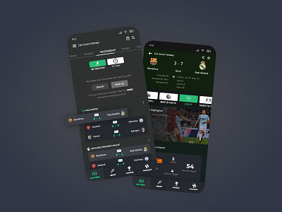 #2 - Sports Fantasy Dark Theme graphic design ui