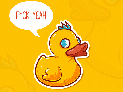 duck yeah cartoon characterdesign comics duck ducks illustration rock sticker yellow logo yellowduck