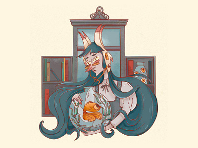 witch character characterdesign digitalart fish illustration illustration art magic witch witchcraft