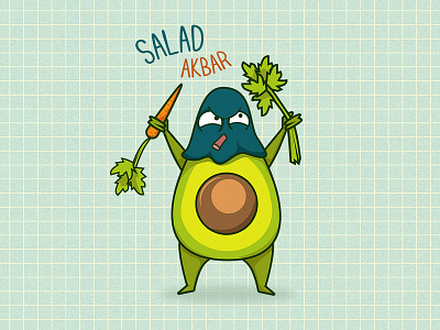Salad Akbar akbar avocado carrot charachter charactedesign character art cute digital digitalartist green illustration salad vegan vegetable vegetarian