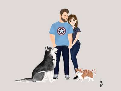 Little family cartoon characterdesign digitalart digitalillustration illustration kidlit procreate