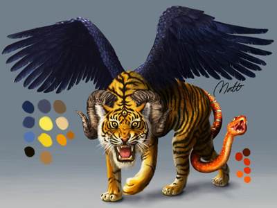 Drawing Practice (an imaginary creature) animal drawing monster photoshop tiger