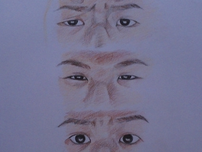 Chinese eyes art color pencils eyes illustration