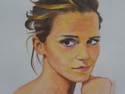 Emma Watson actress art celebrity illustration watercolor