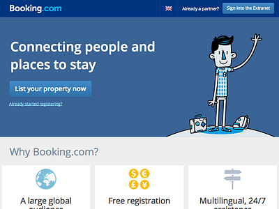 Add your property booking.com design hotels listing sign up web design