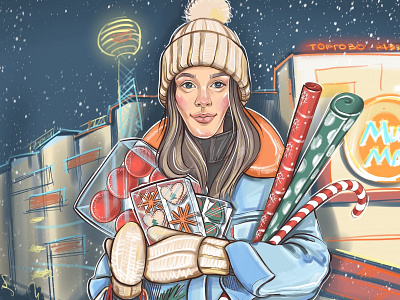 Christmas illustration art digital art graphic design illustration portret procreate