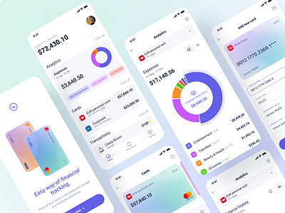 Walliee | Finance management app analytics app banking credit card design light minimal minimalistic mobile statistics transaction ui ux wallet