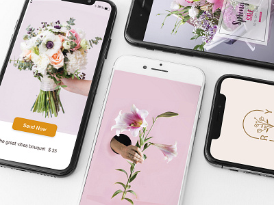 Florist app app florist sendflowers illustration typography