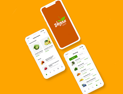 Vegan Farm app buy buy vegetables foodapp illustration landingpage orange app ui uidesign uiux vegan