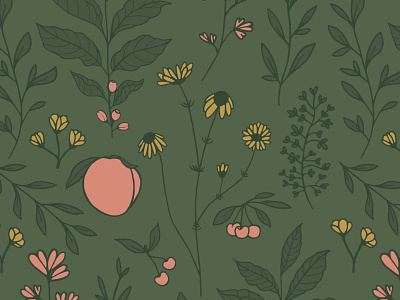 Brewpoint Coffee – Spring Blend botanical botanical illustration bright cherries coffee coffee plant digital illustration easter floral floral pattern flowers illustration pastel peaches plant spring spring pattern springy summer sunflowers