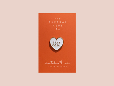 Stay Cool Enamel Pin conversation heart cool cool pin enamel pin enamel pins futura heart heart pin merchandise minimal product design soft enamel pin stay cool the tuesday club tuesday typography valentine