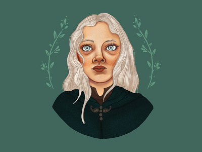 Ciri | The Witcher character character art character design character illustration characters ciri drawing face fan art fanart floral flowers girl illustration digital lady netflix portrait pretty procreate the witcher