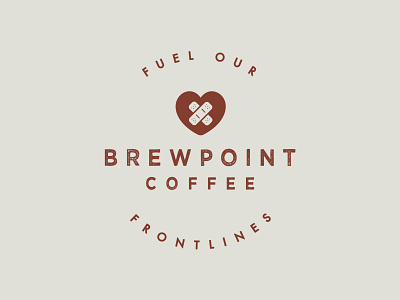 Fuel Our Frontlines Logo | Brewpoint Coffee campaign caring coffee coffeeshop coronavirus covid 19 first aid frontlines give back initiative logo logo design logo lockup logo stamp medical stamp design stamp lockup stamp logo type lockup typography