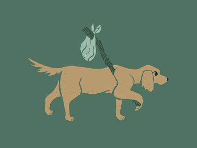 Grounds & Hounds Camp Out Golden Dog adventure bindle bundle coffee coffee packaging cute animal cute art cute illustration dog dog illustration dog with bindle explore golden retriever hiking journey knapsack labrador outside puppy wilderness