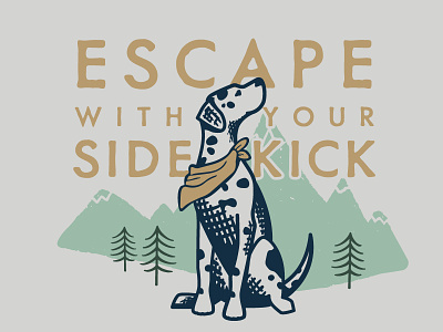 Escape With Your Sidekick | Grounds & Hounds cute dalmatian dog dog illustration grounds and hounds illustration