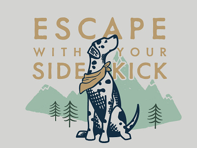 Escape With Your Sidekick | Grounds & Hounds cute dalmatian dog dog illustration grounds and hounds illustration