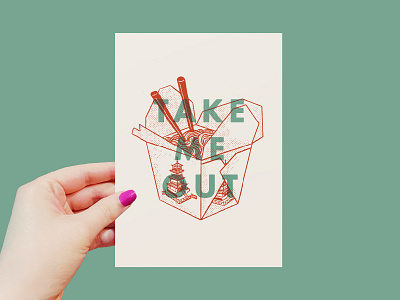 Take Me Out | The Tuesday Club chinese food chopsticks illustration poster print takeout takeout box