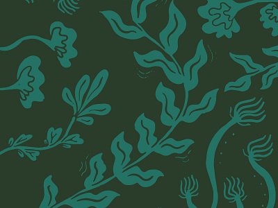 Blue & Green Sea Flower | The Tuesday Club botanical floral floral pattern flower illustrations flower pattern flowers illustration