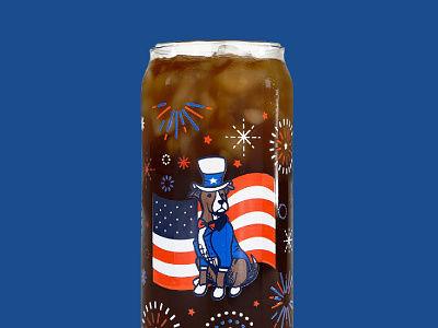 Patriotic Cold Brew Glass | Grounds & Hounds 4th of july america american flag cold brew glass fireworks flag fourth of july independence day merchandise patriotic pirate the pitbull