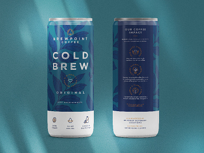 Cold Brew Can | Brewpoint Coffee can design can packaging canned cold brew coffee packaging coffee plant cold brew icon design icons illustration label design minimal packaging design
