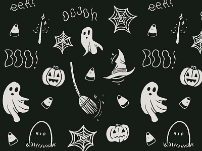 Halloween Pattern candy corn ghosts halloween pumpkins spooky witchy