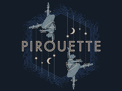 Pirouette Illustration | Brewpoint Coffee ballerina ballet blue dark evening illustration midnight pirouette pretty stage stars strings
