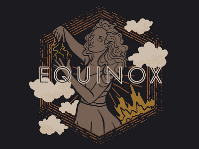 Equinox Illustration | Brewpoint Coffee character equinox goddess illustration powers statue storm