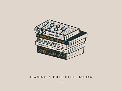 Reading & Collecting Books 1984 a clockwork orange agatha christie and then there were none books bookshop branding design digital digital illustration douglas adams george orwell icon illustration kurt vonnegut minimal procreate typography