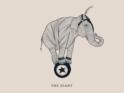 The Giant acrobat animal animal art animal illustration circus clean coffee coffee shop design digital digital illustration drawing elephant graphic icon illustration minimal typography