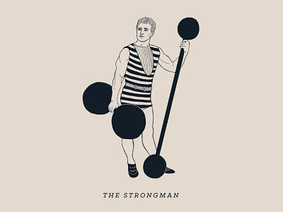 The Strongman acrobat character circus clean coffee coffee shop design digital digital illustration drawing graphic design illustration man minimal retro strong strong man strongman typography