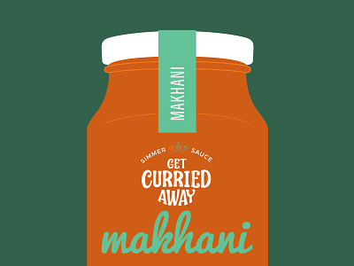 Curry Packaging - Green branding clean curry sauce design digital digital illustration food illustration illustration jar label design logo mild minimal packaging design packaging designer sauce script typography vector