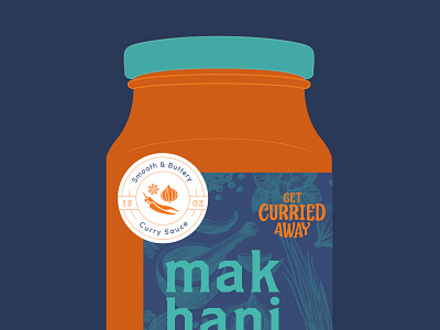 Curry Packaging - Light Blue branding clean curry sauce design digital illustration food illustrations food packaging illustration jar label design logo mild minimal packaging packaging design pattern sauce stamp typography vector