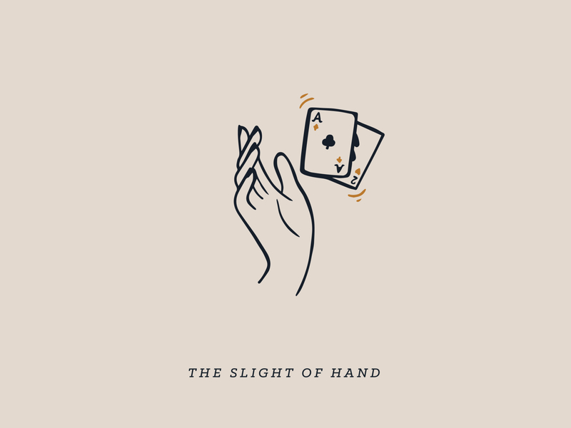 The Slight of Hand ace of spades card trick clean coffee coffee shop deck of cards digital digital illustration drawing graphic hand hand drawing illusionist illustration magic trick magician minimal typography