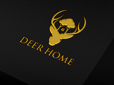 Deer Home Logo brand branding creative design deer design illustrator logo minimal modern art