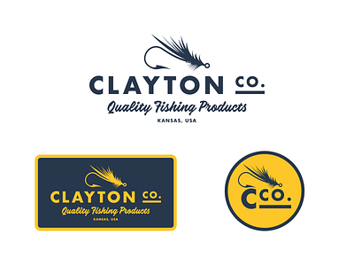 Clayton Quality Fishing Products – Brand brand branding color fishing fishing logo illustration kansas city letter logo outdoors rural type typography vintage
