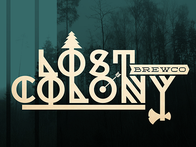 Lost Colony Brewco beer bespoke brand branding forest handmade logo nature woods