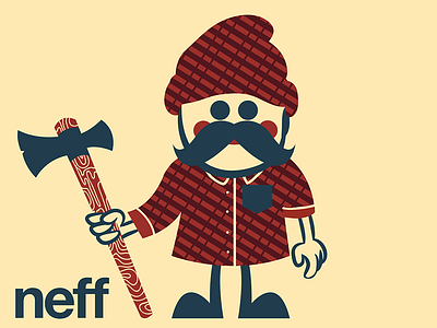 Neff Lumberjack T-Shirt cartoon character clothing illustration lumberjack man neff retro t shirt vintage