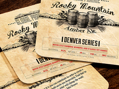 GP Denver Coasters ale bar barrel beer coaster denver drawing illustration lager office rocky mountain