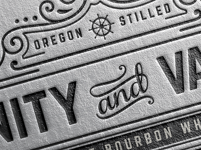 Vanity & Valour Bourbon Whiskey bourbon color kansas city label letterpress logo oregon packaging portland print typography whiskey