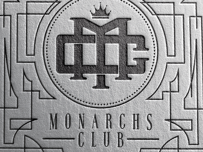 Monarchs Club logo - Letterpress Mockup art deco baseball crown font kansas city letterpress logo mockup type vintage