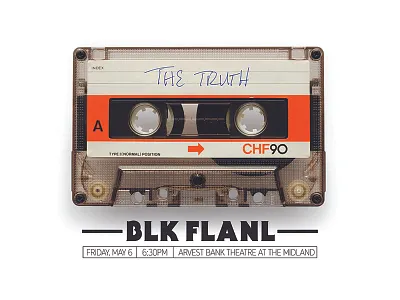 BLK FLANL concert poster cassette concert design hip hop music poster rap tape type typography vintage