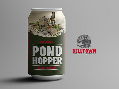 Belltown Brewing Company – Pond Hopper beer can color design illustration kansas city letter packaging print type