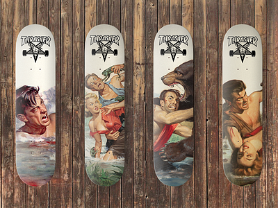 Thrasher Decks – Will Hulsley Collection branding collection color fun illustration layout painting skate skateboard skateboarding type