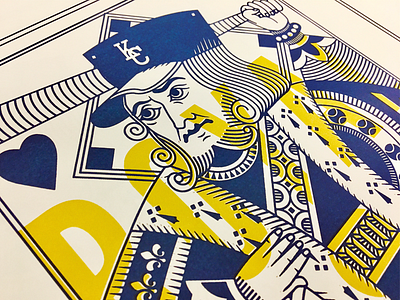 Royal Flush baseball cards color illustration kansas city letterpress print royals typography vintage