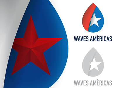 WavesAmèricas Identity car cleaning concierge drop identity logo lone on demand star wash water