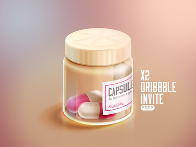 Dribbble Invites X2 capsule chiou dribbble invite jar