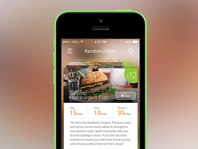 Dishes android app design food fresh material nexus