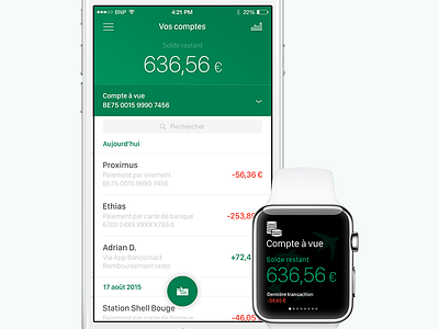 Easy Banking App (redesign) app applewatch bnp easy banking bank finance fortis iphone